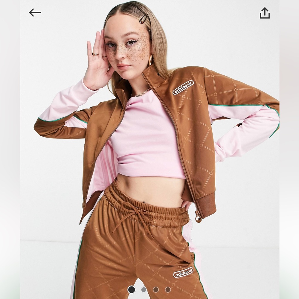 Like new Adidas Retro Brown Zip-Up Track Jacket